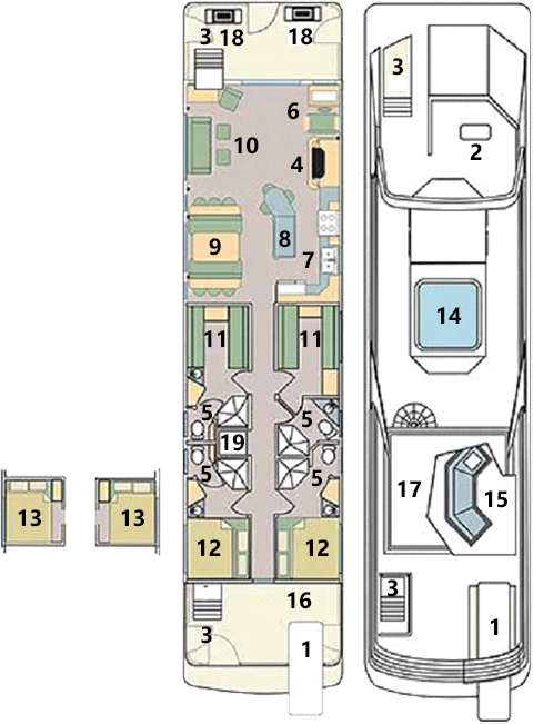 Genesis 70 houseboat layout.