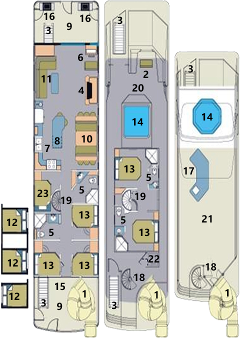 Genesis 66 houseboat layout.