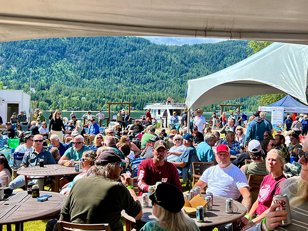 A picture of the Rock the Dock event grounds and event goers having fun.